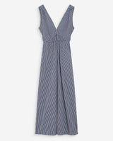Robe longue à carreaux marine Velmira
