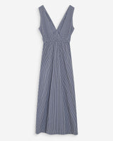 Robe longue à carreaux marine Velmira