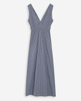Robe longue à carreaux marine Velmira