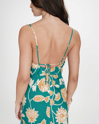 Robe longue imprimée vert Velyssa