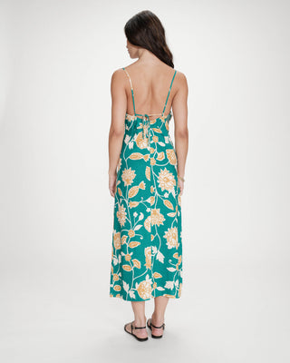 Robe longue imprimée vert Velyssa