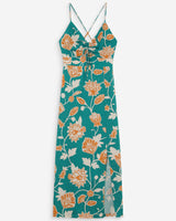 Robe longue imprimée vert Velyssa