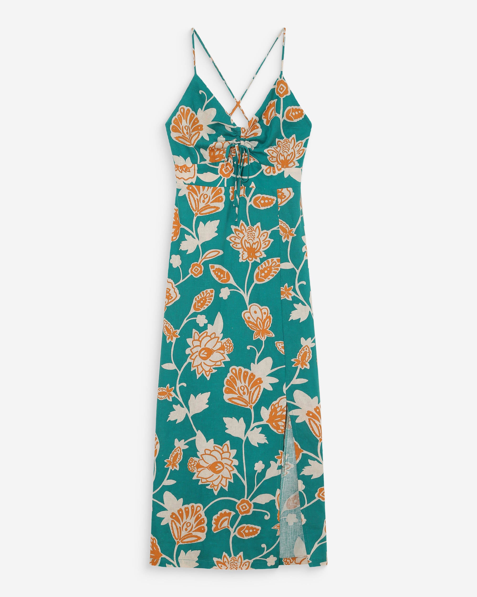 Vestido largo estampado vert Velyssa