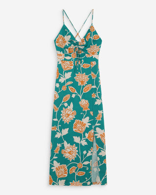 Vestido largo estampado vert Velyssa