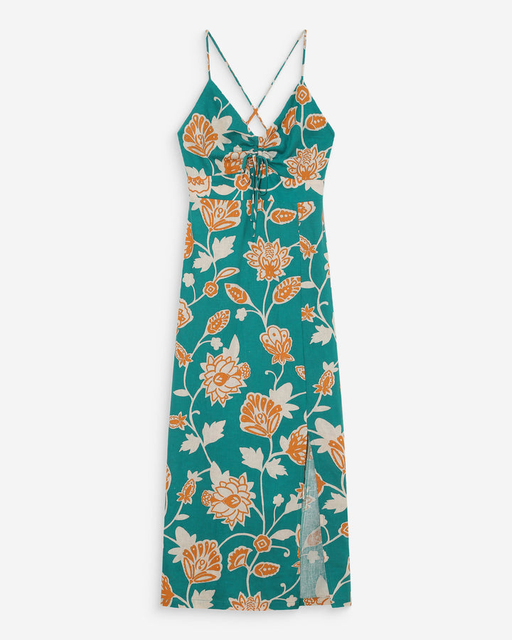 Vestido largo estampado vert Velyssa