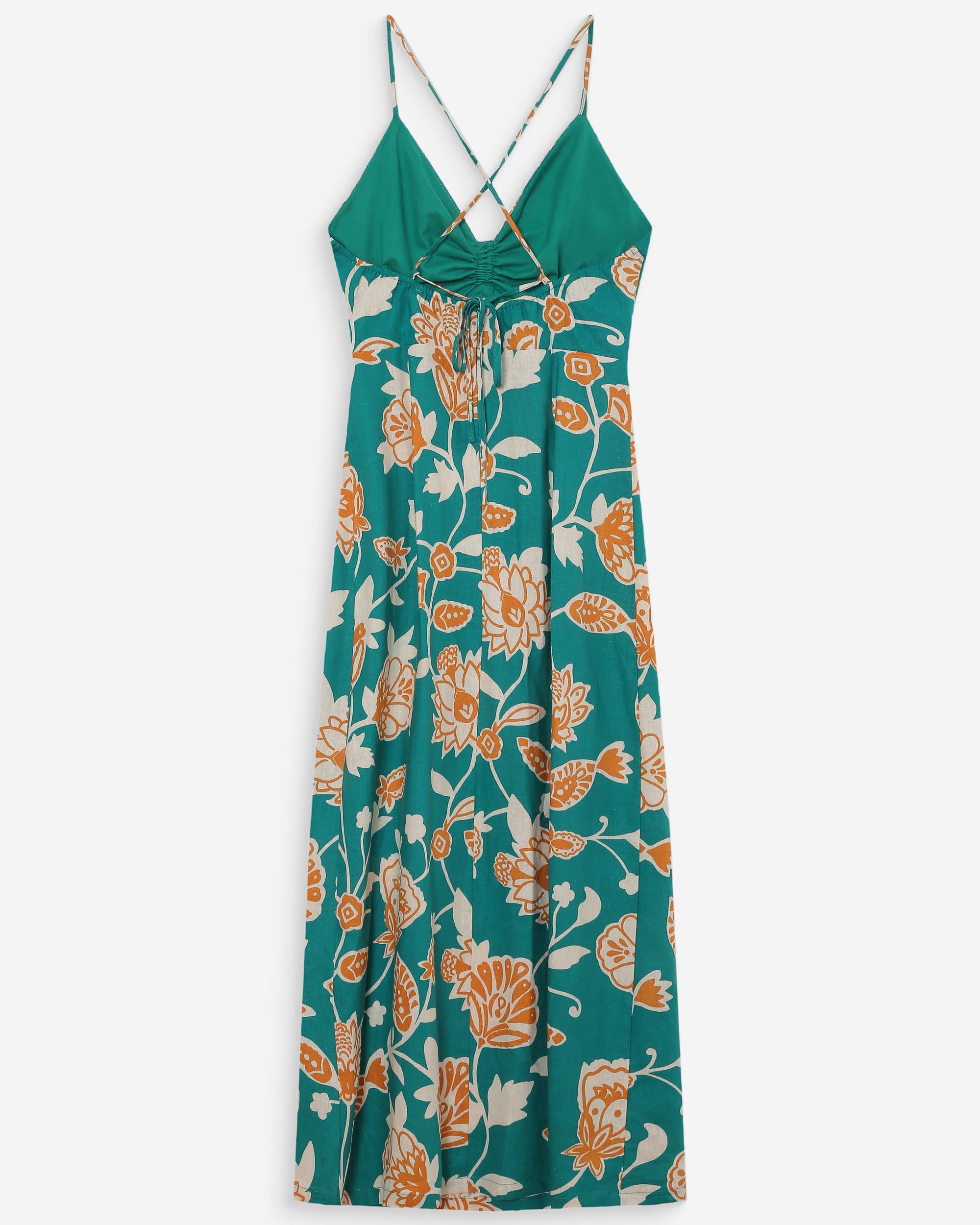 Robe longue imprimée vert Velyssa