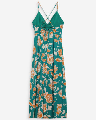 Robe longue imprimée vert Velyssa