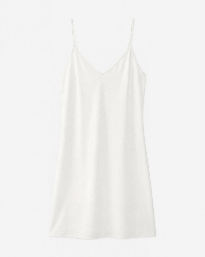 Robe longue en maille ajustée ecru Verdad