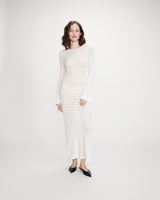 Robe longue en maille ecru Verdad
