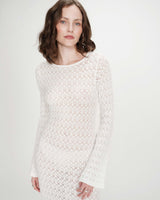 Robe longue en maille ecru Verdad