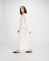 Robe longue en maille ecru Verdad
