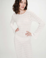 Robe longue en maille ecru Verdad
