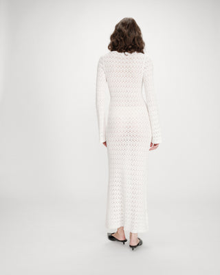 Robe longue en maille ecru Verdad