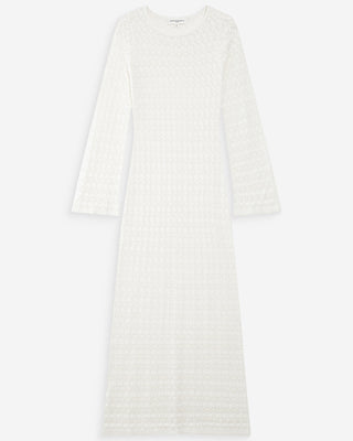 Robe longue en maille ecru Verdad
