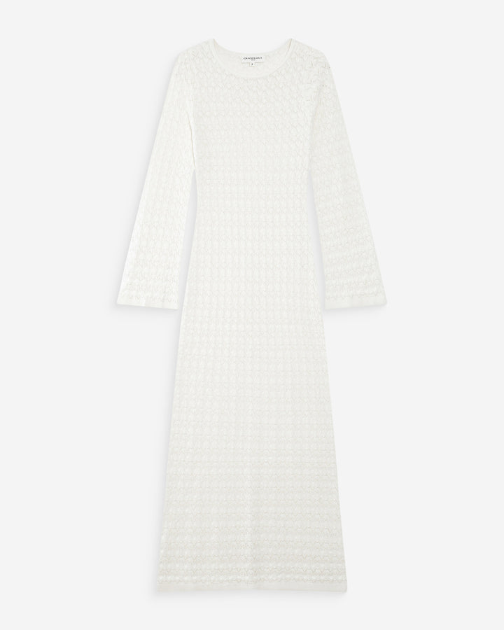 Robe longue en maille ecru Verdad