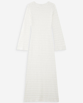 Robe longue en maille ecru Verdad