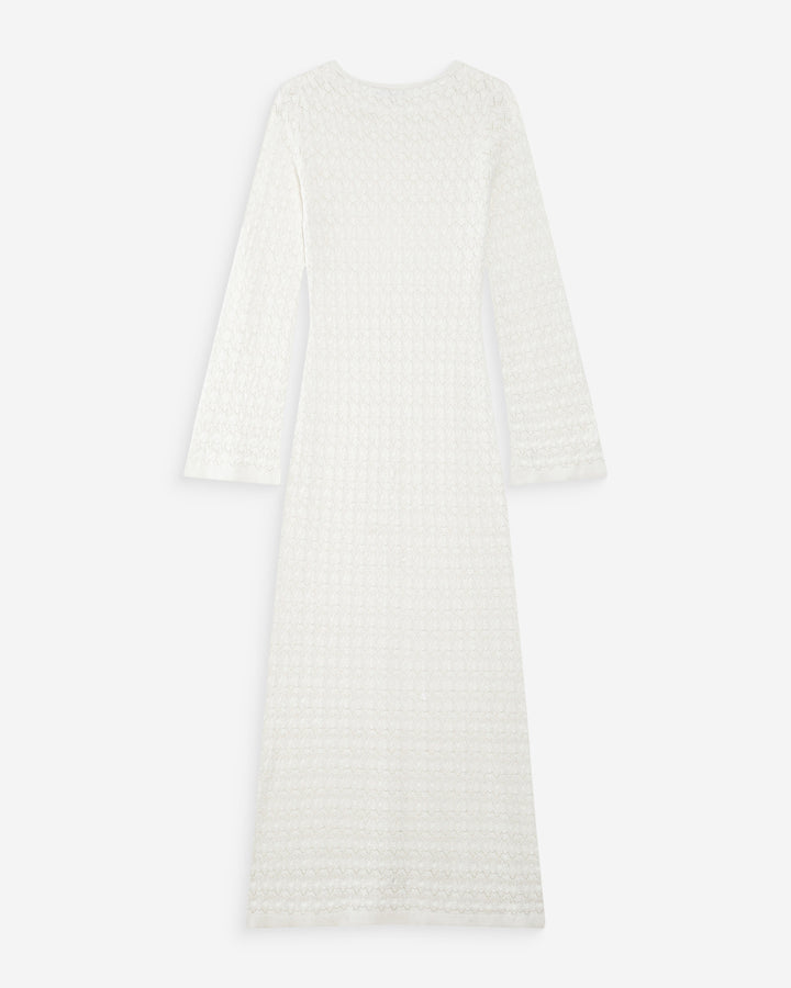 Robe longue en maille ecru Verdad