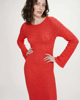 Robe longue en maille sanguine Verdad