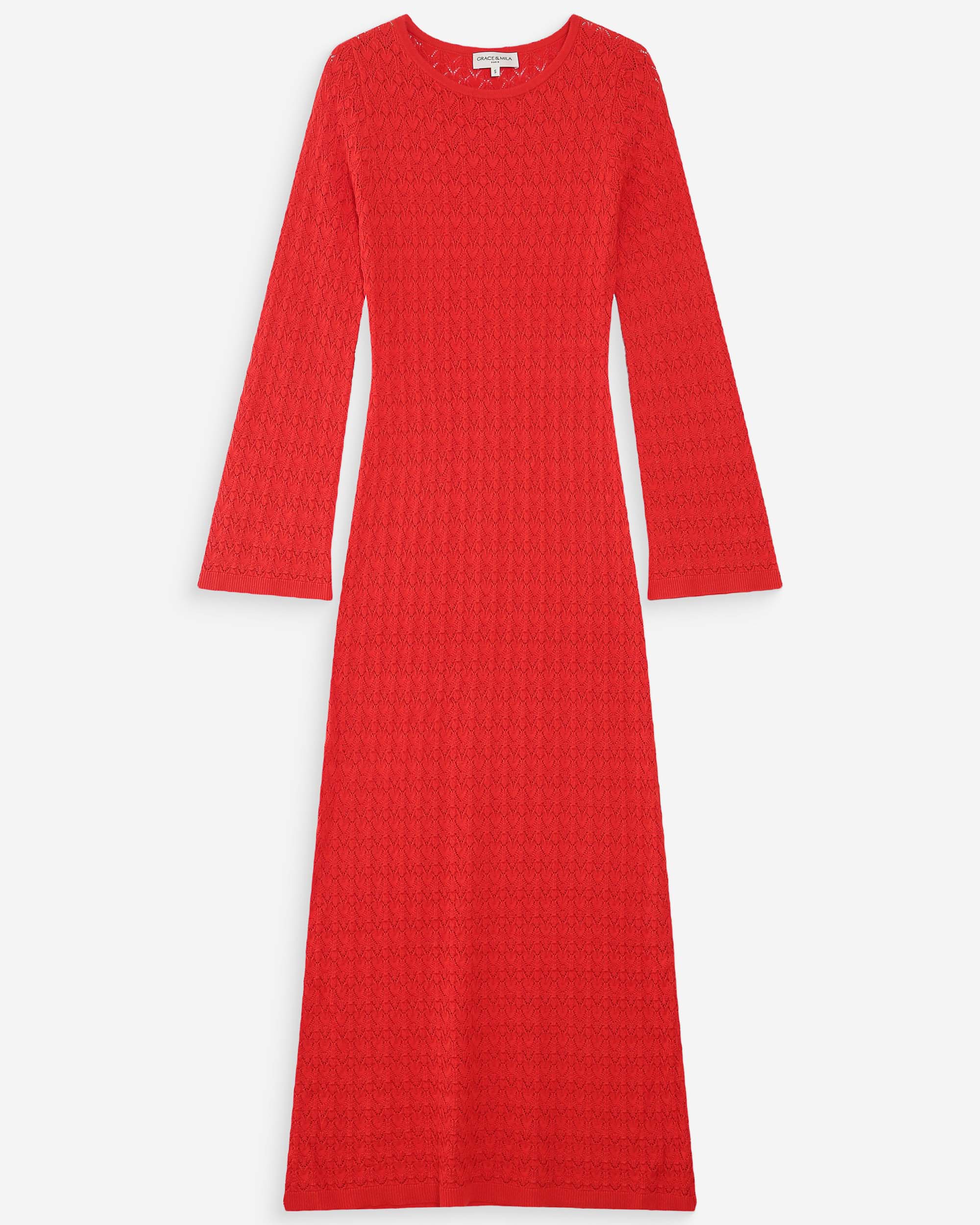 Robe longue en maille sanguine Verdad