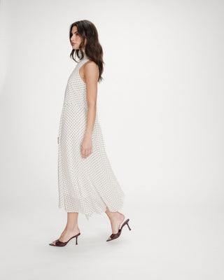 by nicola mila maxi dress in ivory polka By Nicola