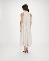 Robe longue à pois ivoire Valoria