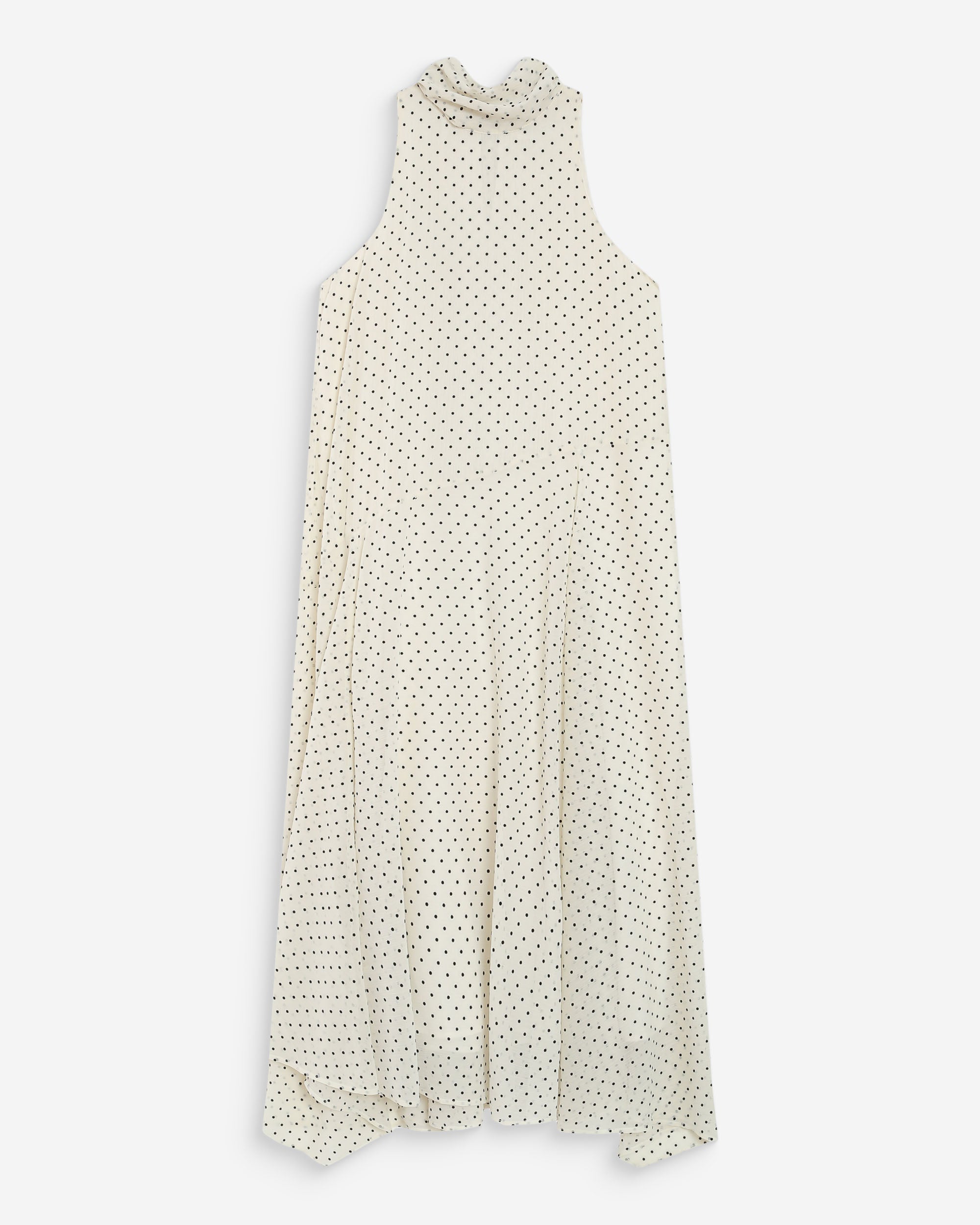 Robe longue à pois ivoire Valoria