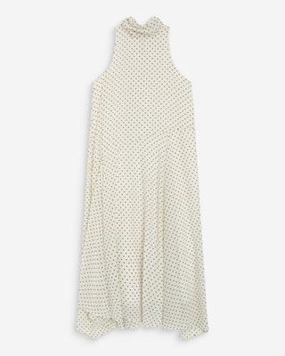 Robe longue à pois ivoire Valoria
