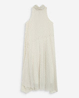 Vestido largo fluido de lunares ivoire Valoria