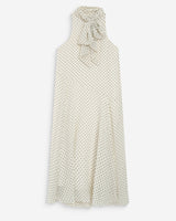 Robe longue à pois ivoire Valoria
