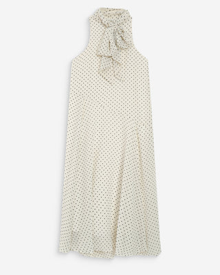 Robe longue à pois ivoire Valoria