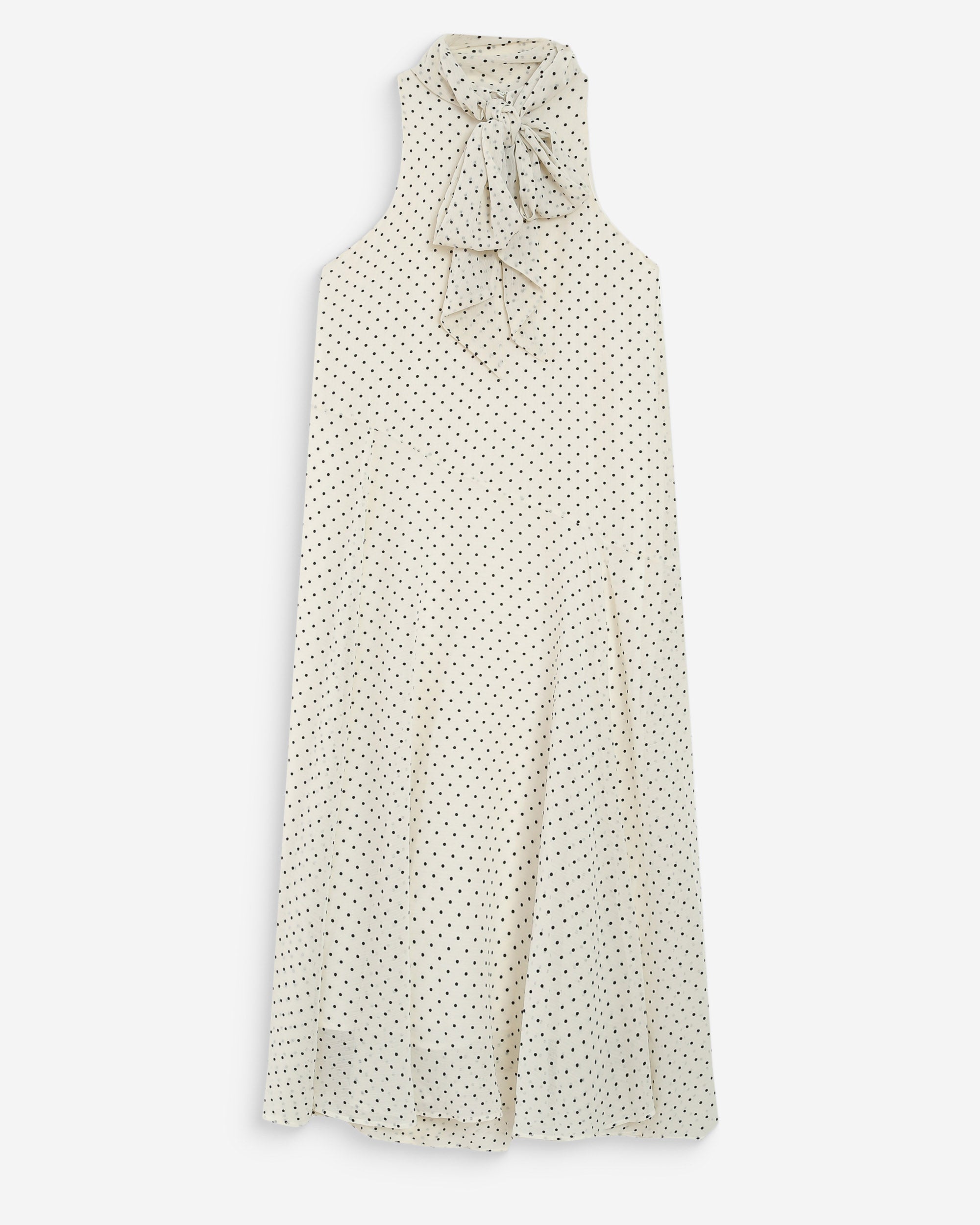 Vestido largo fluido de lunares ivoire Valoria
