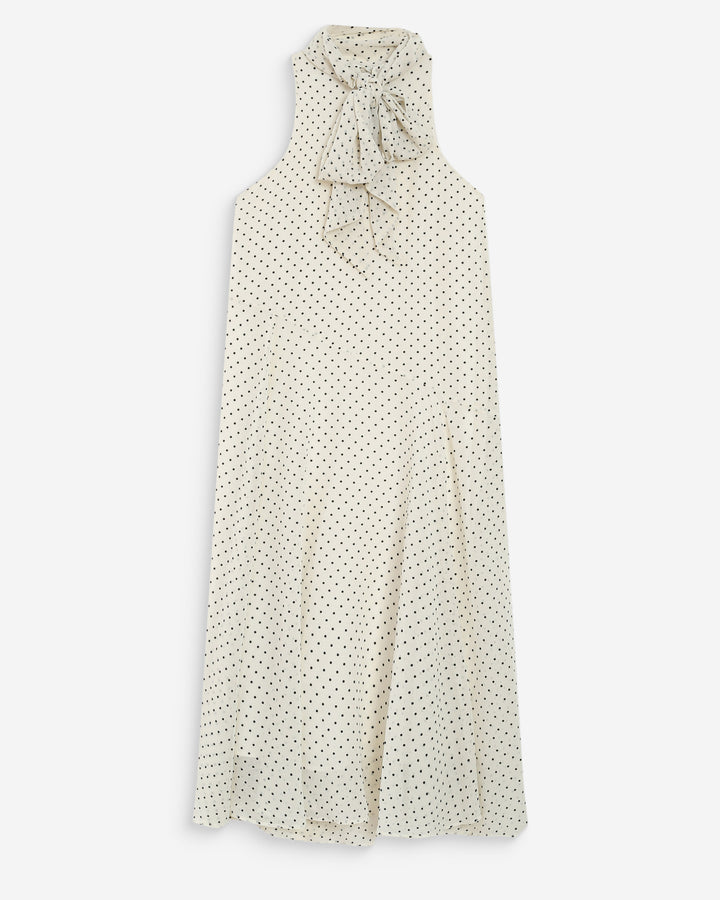Vestido largo fluido de lunares ivoire Valoria