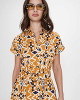 Robe longue imprimée cognac Virginia