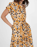 Robe longue imprimée cognac Virginia