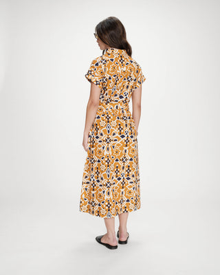 Robe longue imprimée cognac Virginia