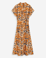 Robe longue imprimée cognac Virginia