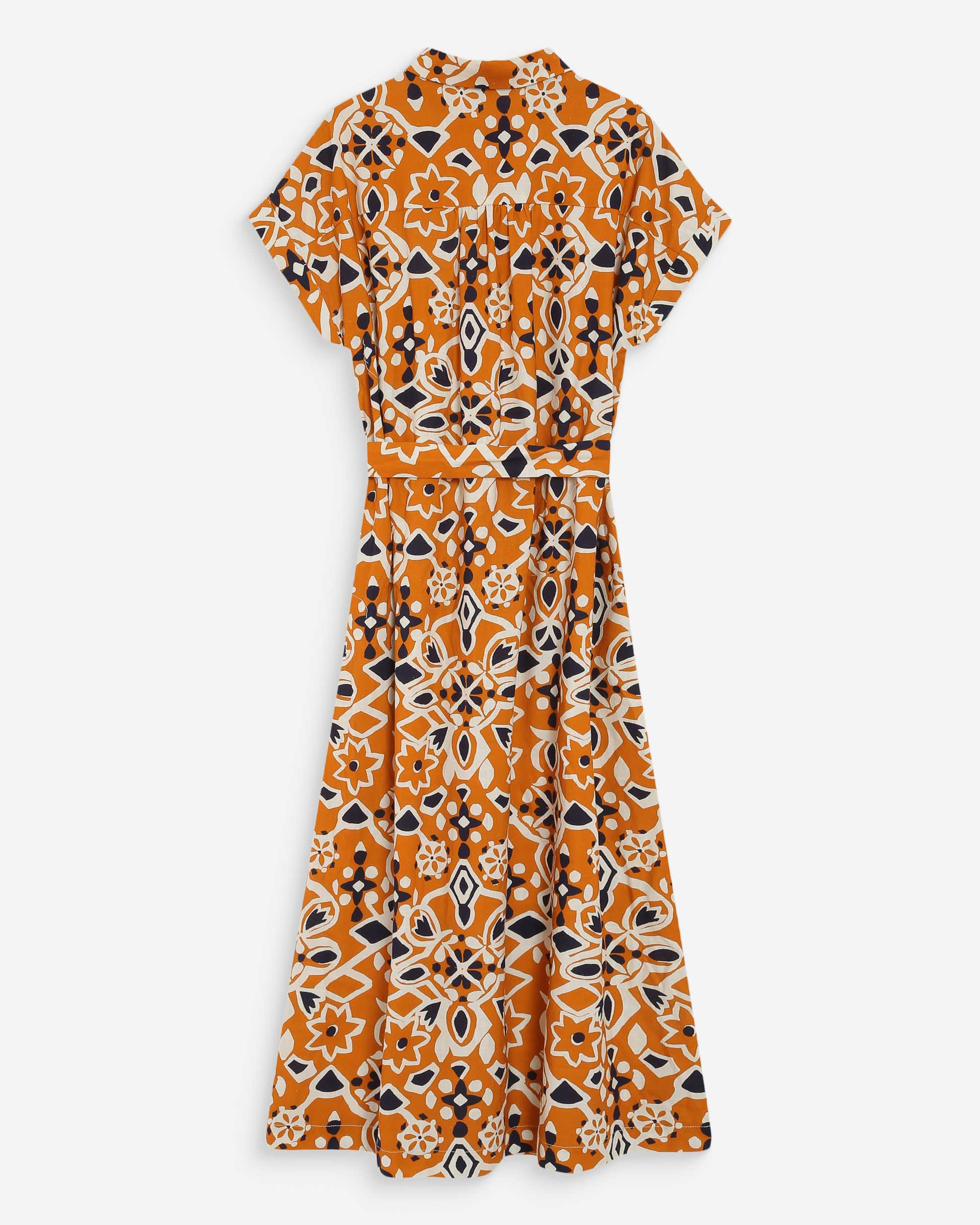 Robe longue imprimée cognac Virginia