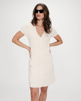 Robe courte en maille ecru Venezuela