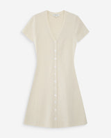 Robe courte en maille ecru Venezuela