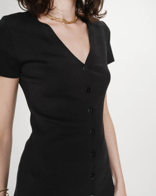 Robe courte en maille noir Venezuela