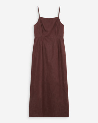 Robe longue en lin chocolat Veranys