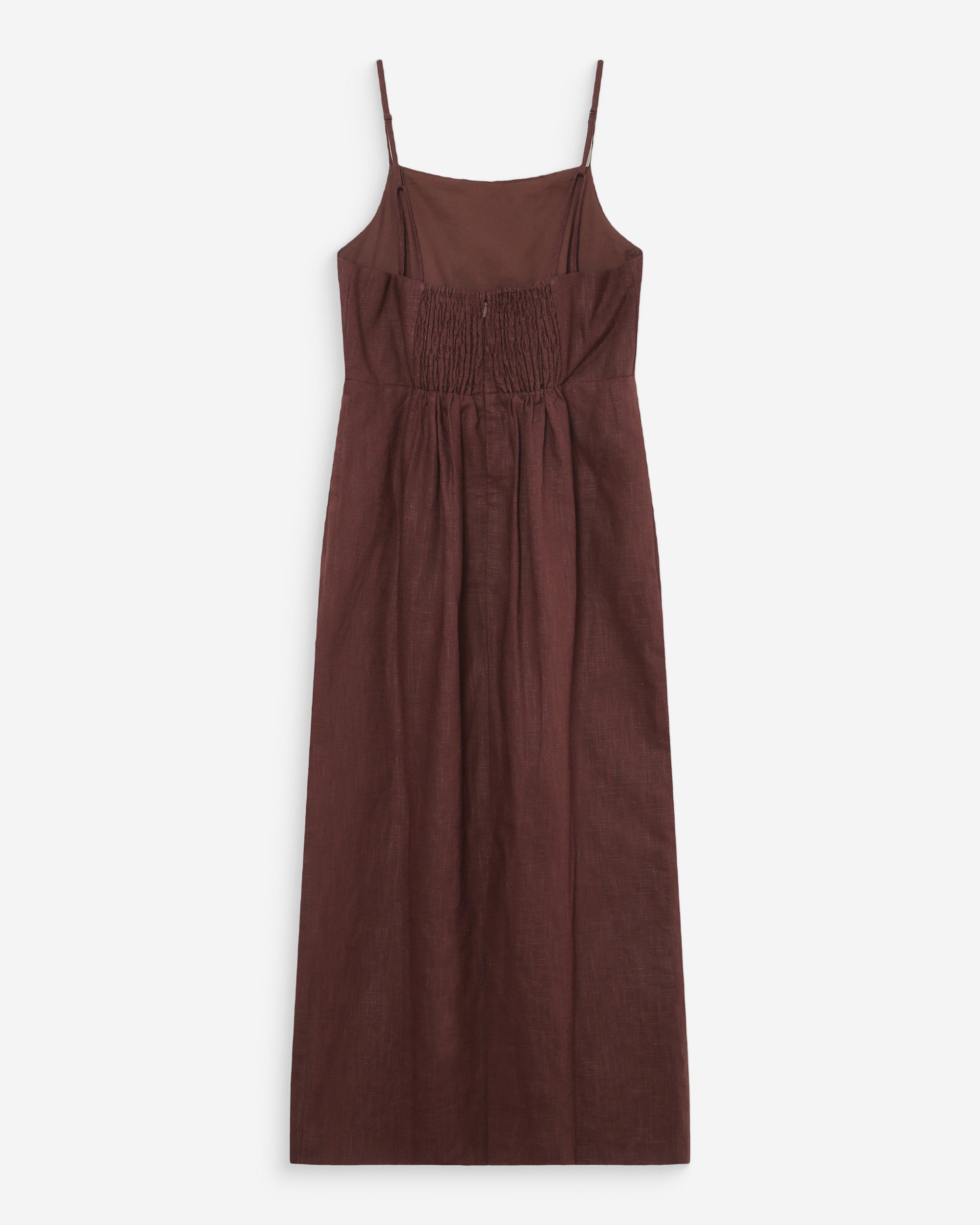 Robe longue en lin chocolat Veranys