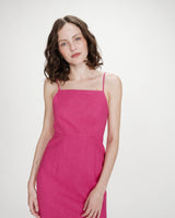 Robe longue en lin fuchsia Veranys