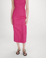 Robe longue en lin fuchsia Veranys