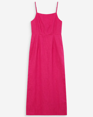 Robe longue en lin fuchsia Veranys