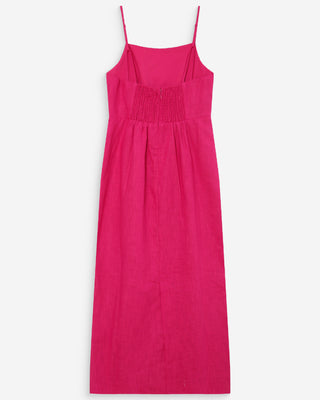 Robe longue en lin fuchsia Veranys