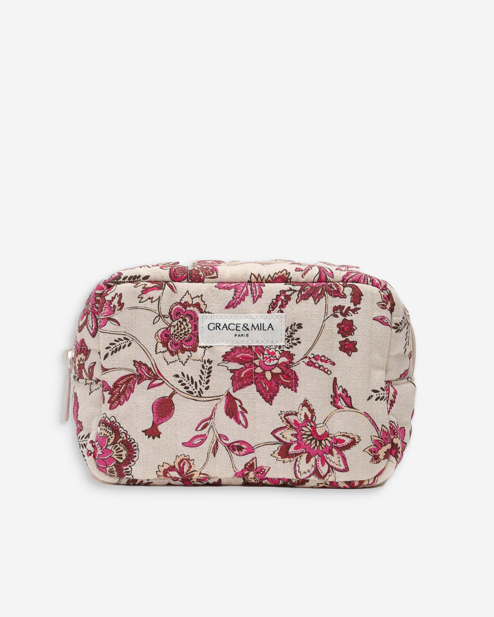 Trousse matelassée fleur Vanette