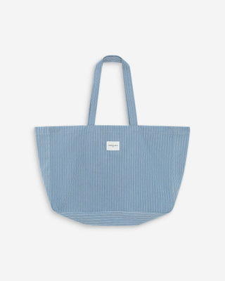 Tote bag en denim stripedblue Vacation