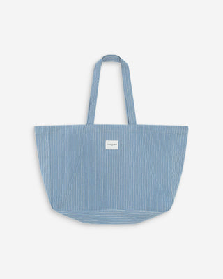 Tote bag en denim stripedblue Vacation
