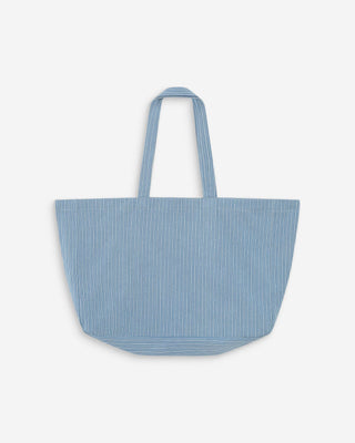Tote bag en denim stripedblue Vacation